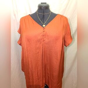 Women's Rust color short sleeved blouse
